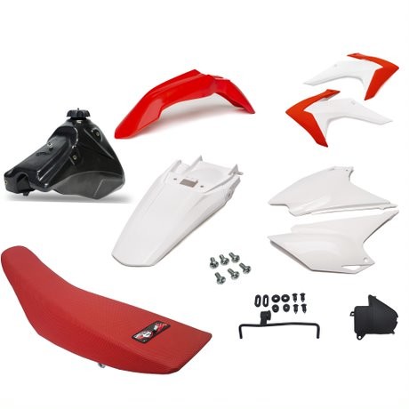 KIT COMBO MOD ORIGINAL 2015 CRF230F MOD ORIGINAL ROJO BLANCO SIN HERRAJES