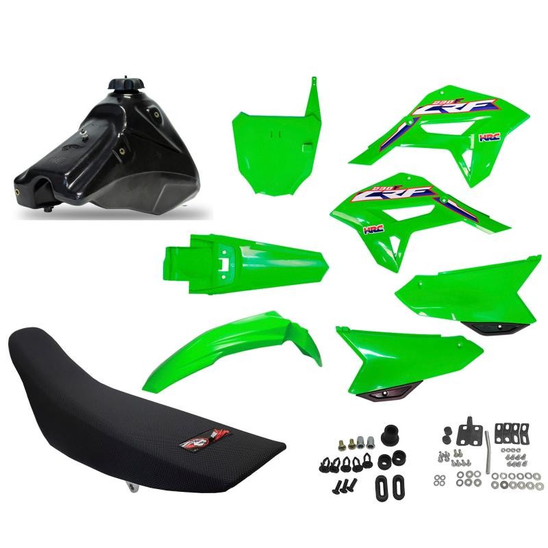 KIT COMBO MOD F21 CRF230F VERDE CON ERRAJES