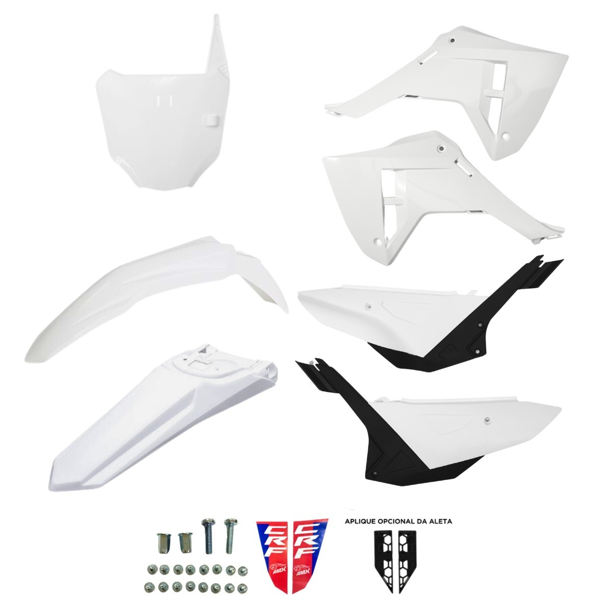KIT ENCARENADO CRF250F F25 BLANCO SOLIDO CON NUMBER PLATE