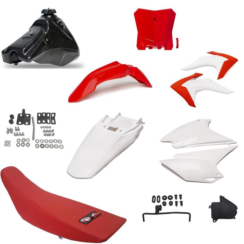 KIT COMBO MOD ORIGINAL 2015 CRF230F ROJO BLANCO CON ERRAJE