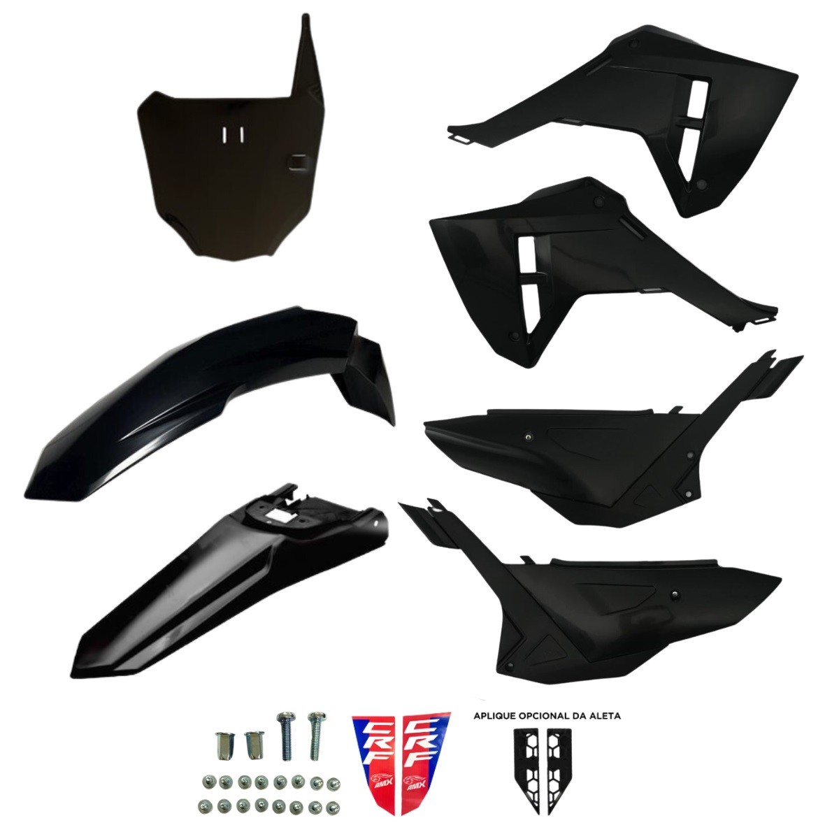 KIT ENCARENADO CRF250F F25 NEGRO SOLIDO CON NUMBER PLATE