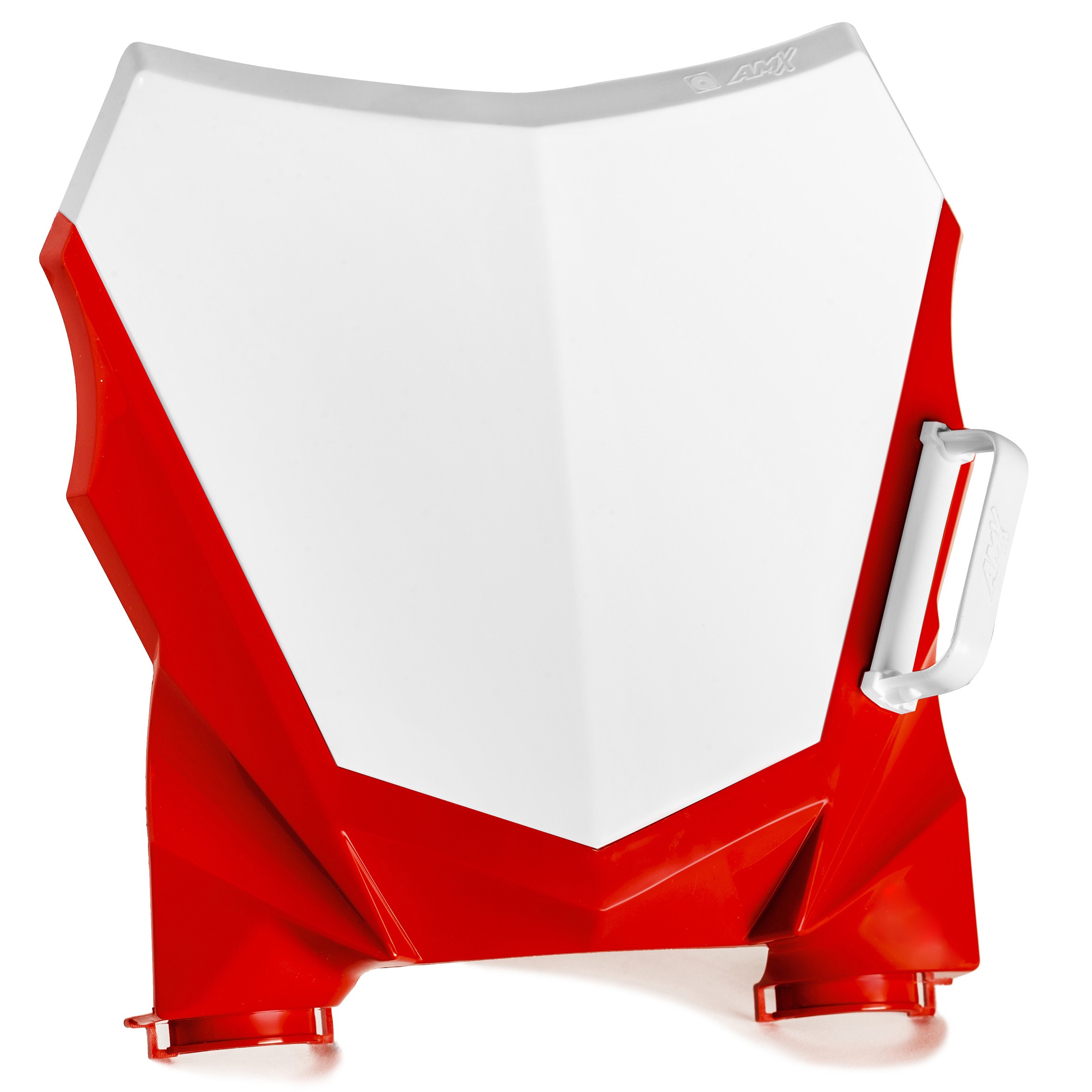 NUMBER PLATE DUO BLANCO CON PASA CABLE CRF230F ROJO